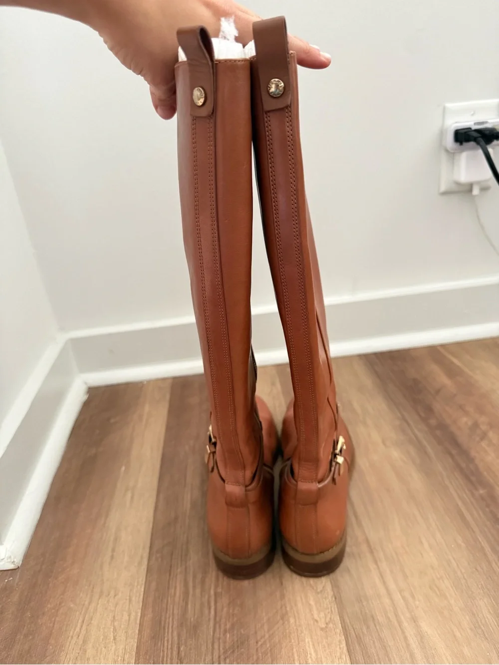 Michael Kors Tall Leather Over-the-Knee Boots in Cognac Brown